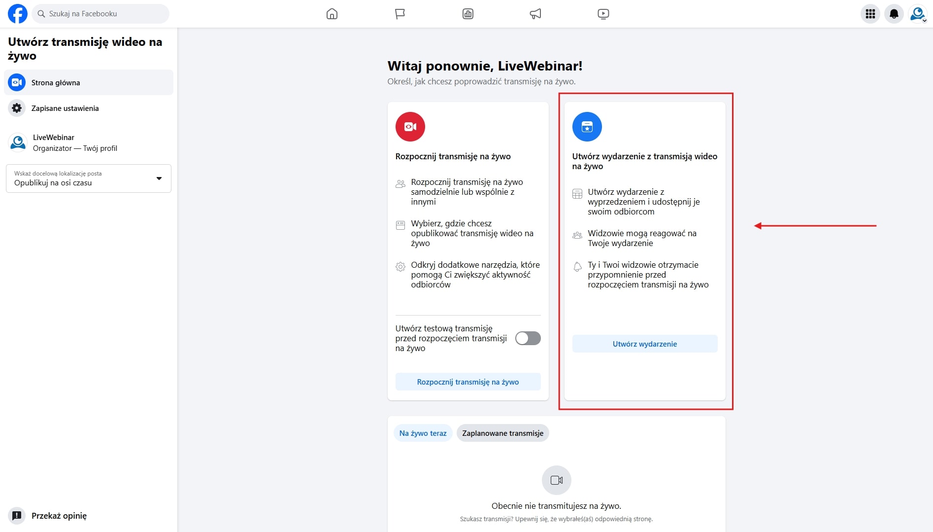 livewebinar streaming do facebooka