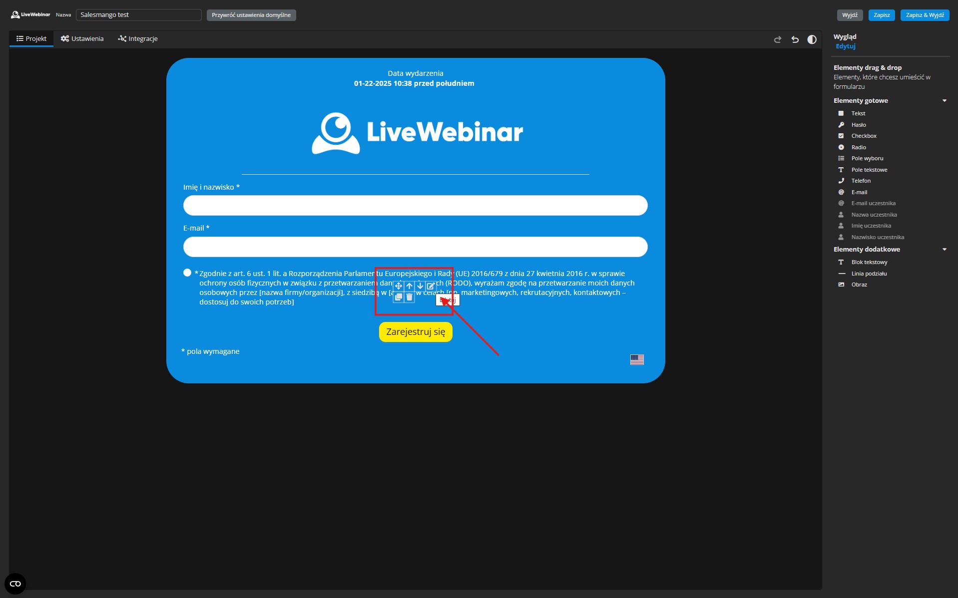 livewebinar salesmanago integracja