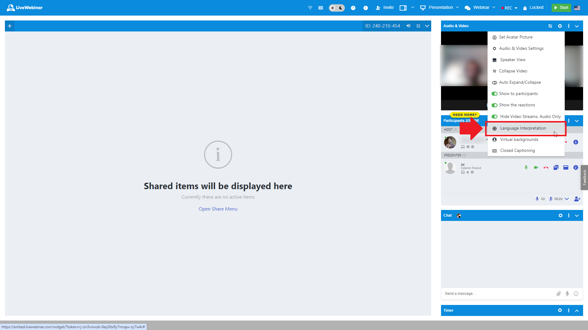 How to Add an Interpreter in LiveWebinar