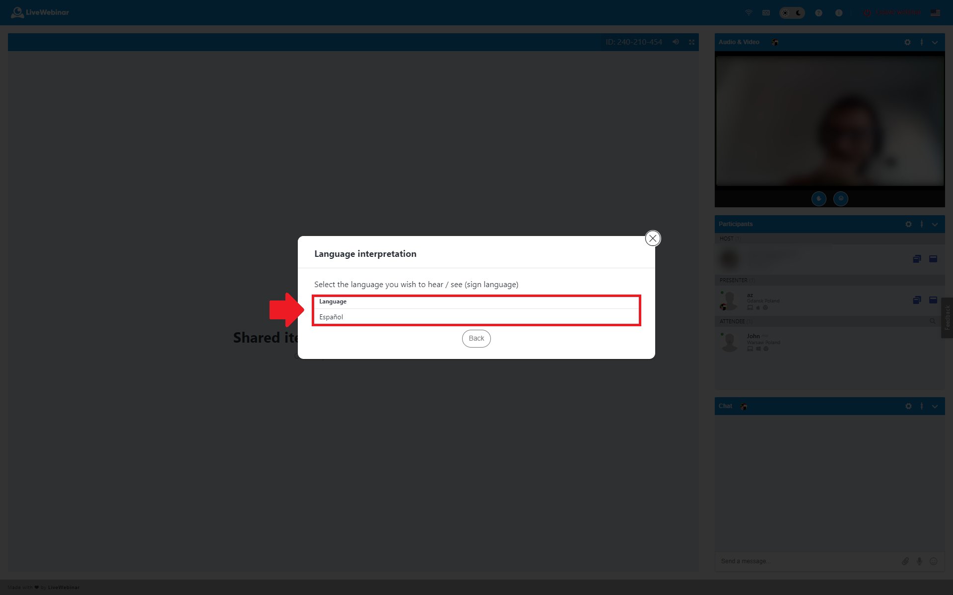 How to Use Language Interpretation as an Attendee in LiveWebinar