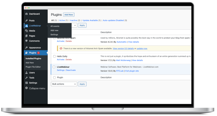 Wordpress Plugin: live webinars, online meetings and virtual conferences - LiveWebinar.com